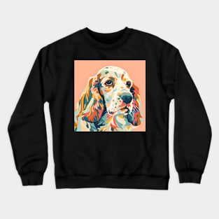 70s Cocker Spaniel Vibes: Pastel Pup Parade Crewneck Sweatshirt